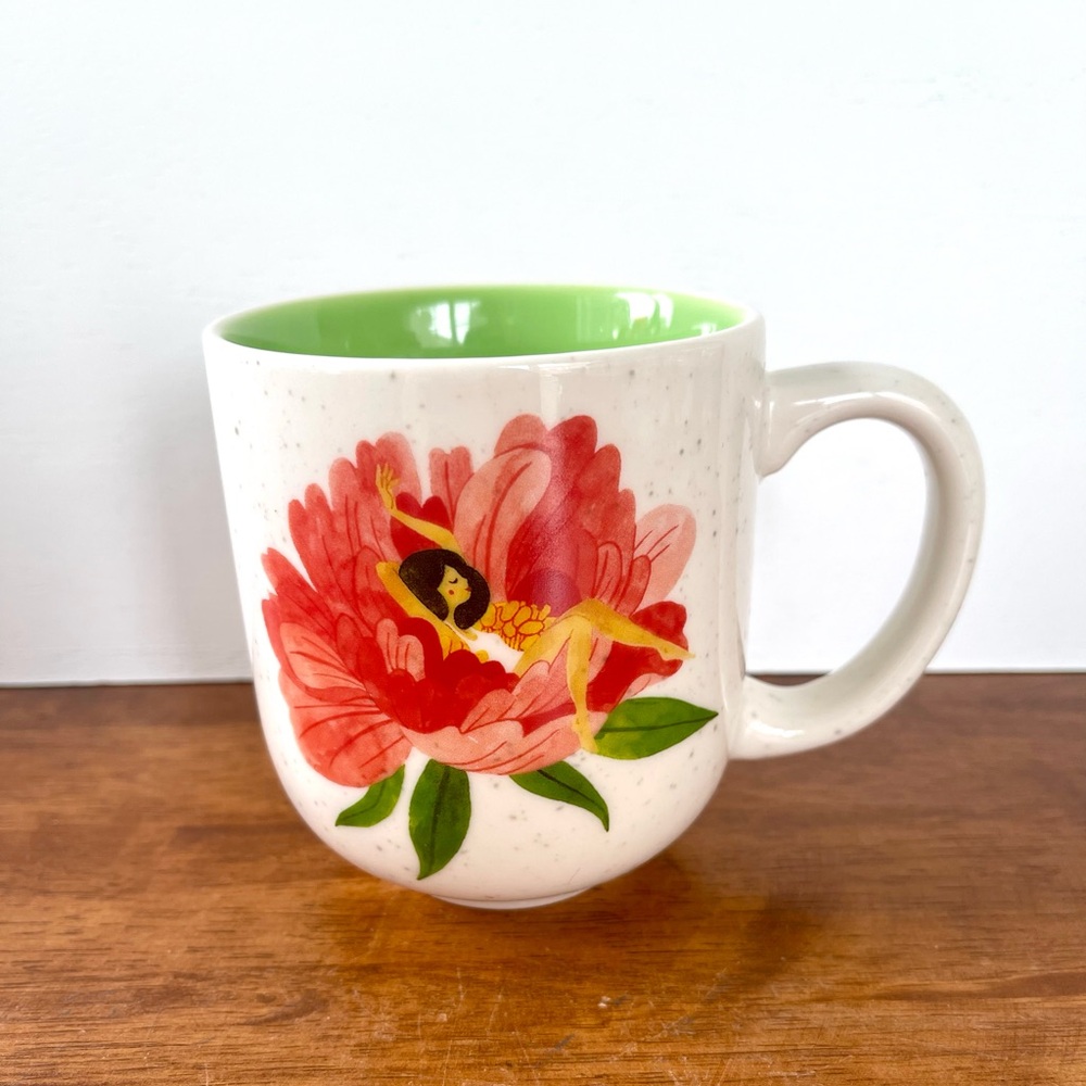Hallmark Oana Befort Flower Coffee Mug Green Interior